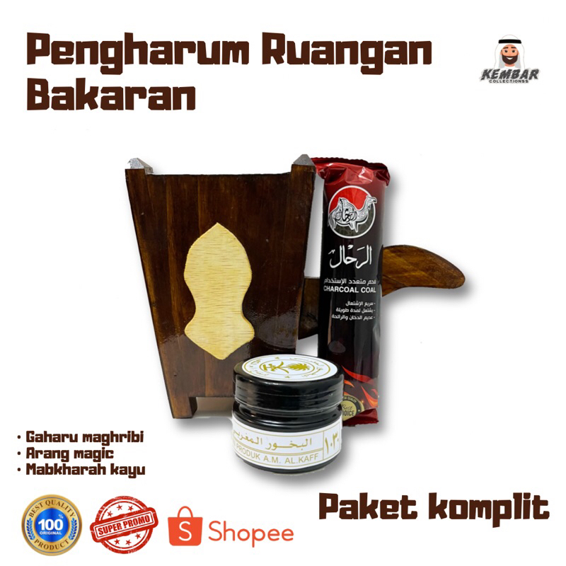 Paket lengkap Tempat bakar dupa | Mabkharah besar | tempat bukhur besar | Arang magic | Bukhur almag