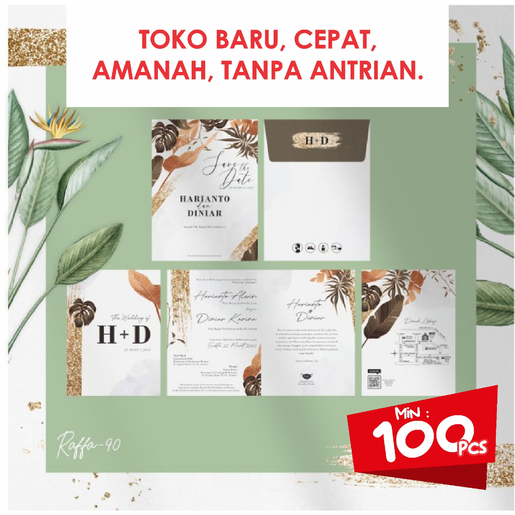 UNDANGAN PERNIKAHAN AMPLOP AESTETIC RUSTIK MURAH KODE RAFA