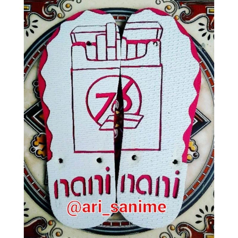 sandal ukir motif rokok 76