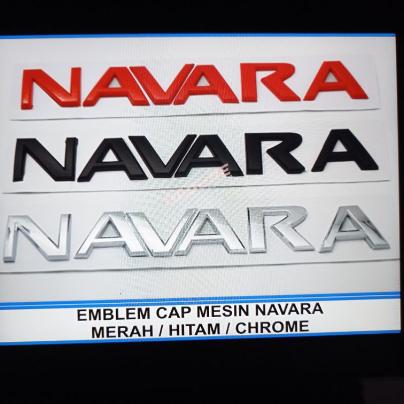 emblem depan kap mesin mobil nissan navara merah hitam silver tempel