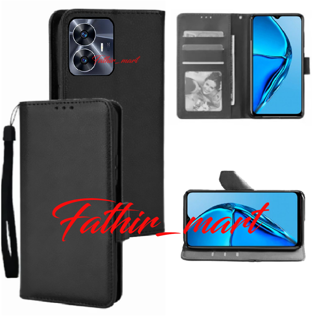 Case Dompet Hp Realme C55 Case Leather Flip case Cover Kulit Casing Dompet