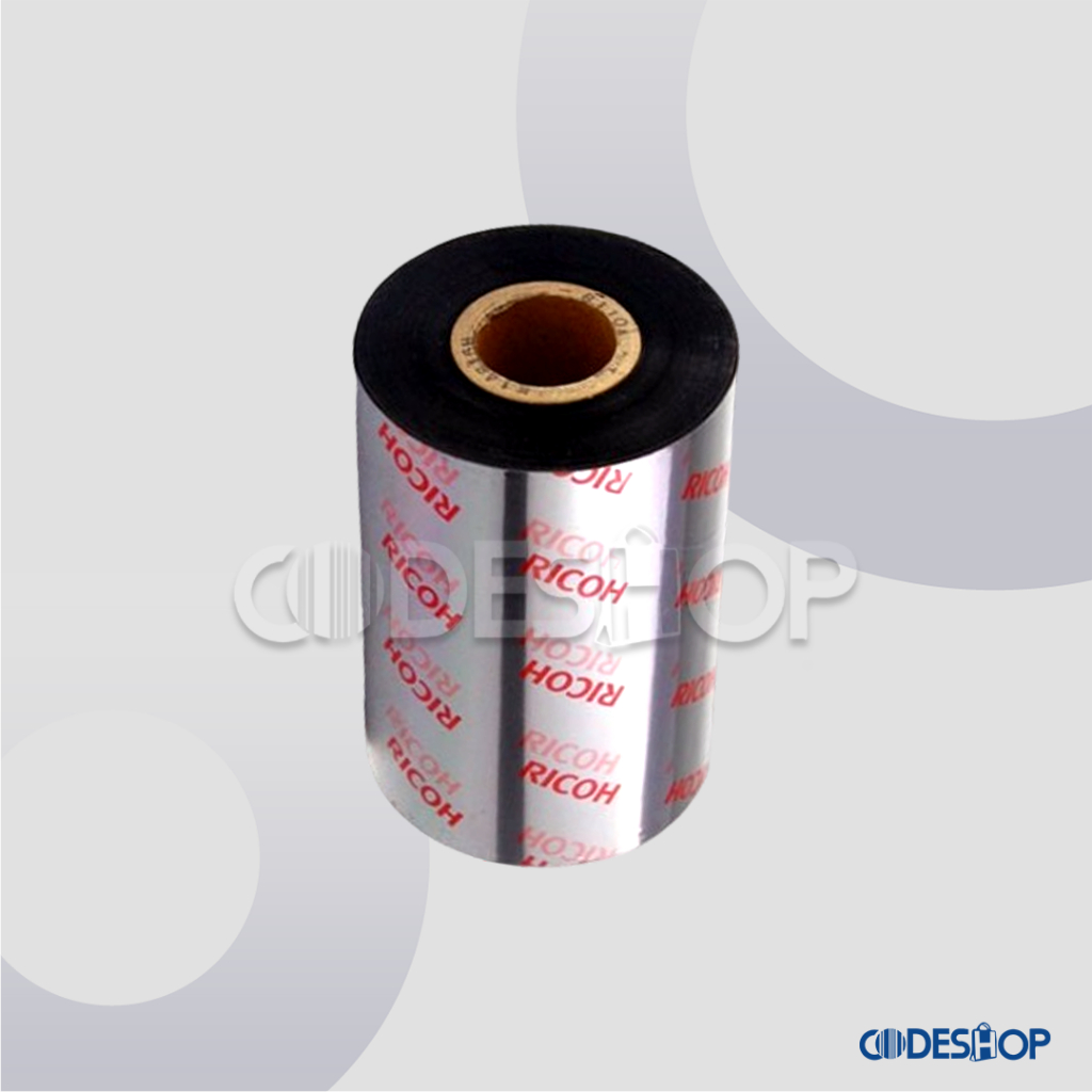 Wax Resin Tinta Ribbon Karbon Barcode 110 mm X 300 m RICOH Hitam