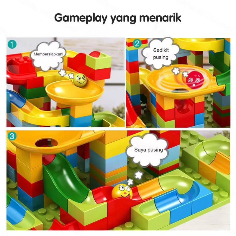 [rumahbayipdg] 168 pcs mainan lego anak || mainan building brick marble race run balok susun