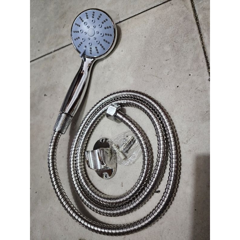 SHOWER BLACK HITAM / CHROME + KRAN CABANG PROMO TERMURAH