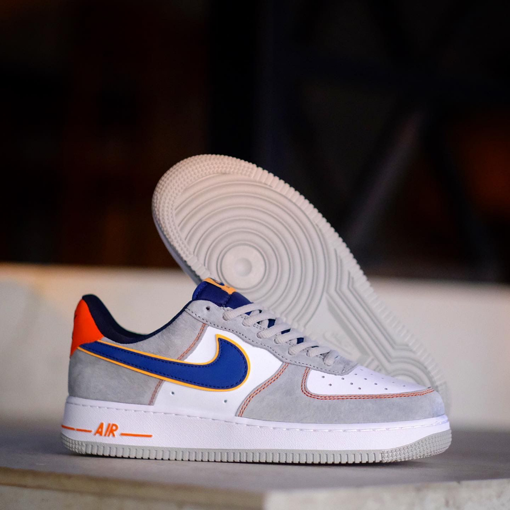 NEW IN!!! NIKE AIR FORCE 1 LOW WHITE GREY NAVY ORANGE