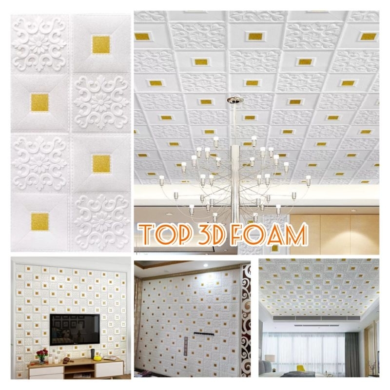 TOP(COD) Wallpaper Foam 3D Wallpaper Plafon/Wallpaper Plafon Dekorasi Kamar Murah