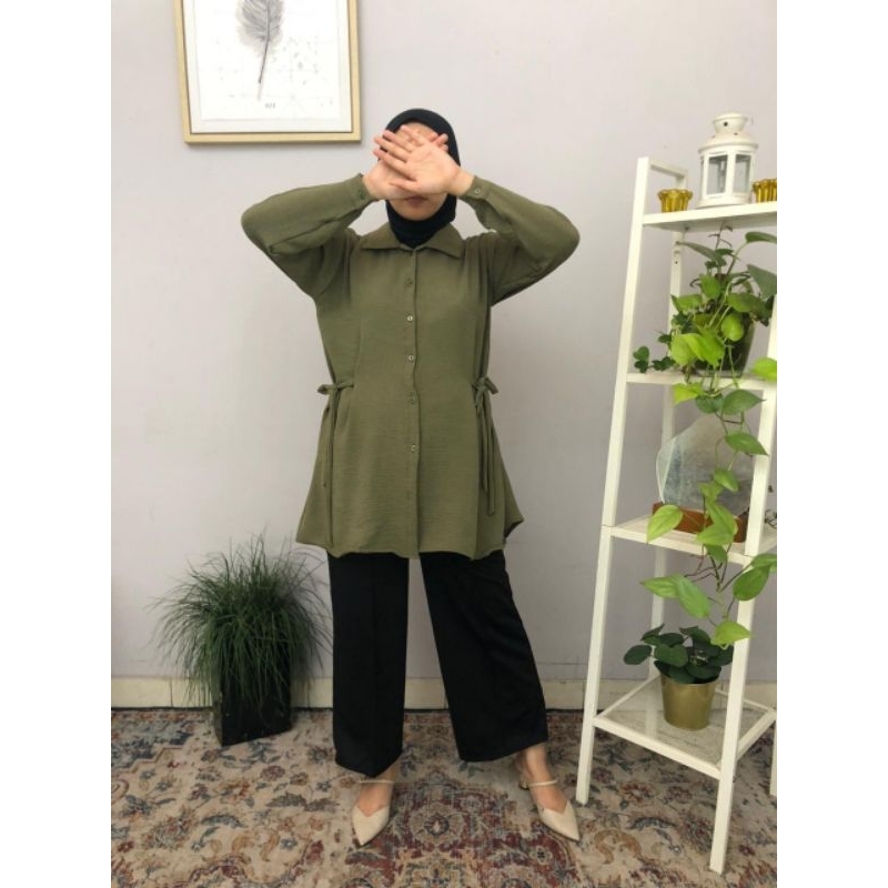 Blouse wanita tunik crinkle musilim