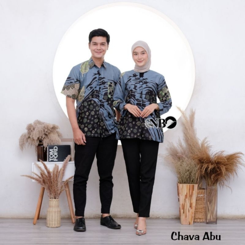 Couple Batik atasan Pria dan Wanita Lengen pendek M L XL