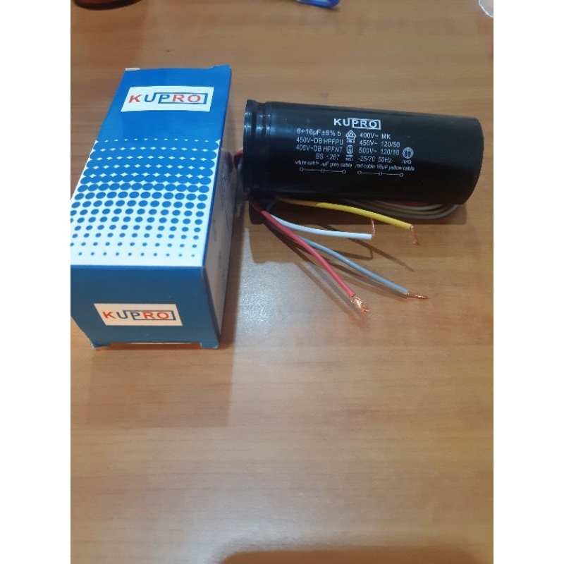 Kapasitor 16uf + 8uf KUPRO / Capasitor 16uf+8uf / Kapasitor 16uf dan 8uf 450v