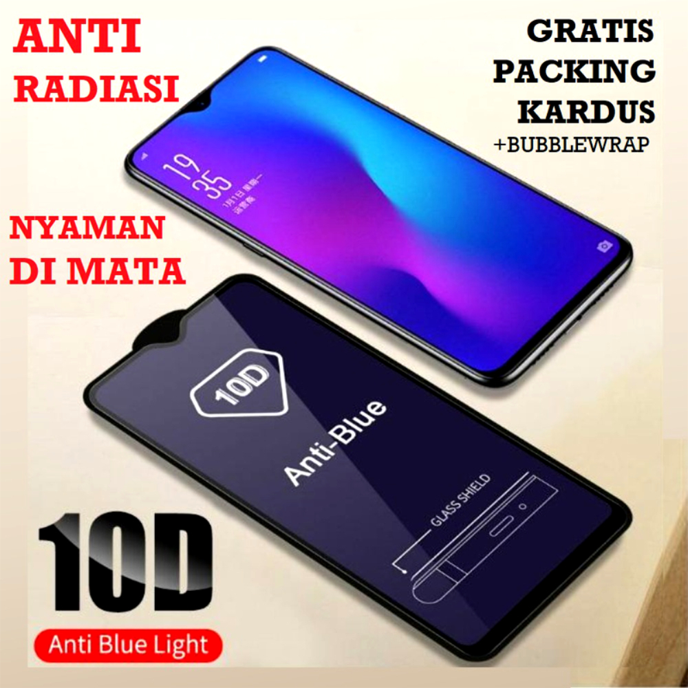 Tempered Glass 10D Full Vivo Y02 Y16 Y55S Y75 5G Anti Blue Light Anti UV Gores Kaca Full Layar