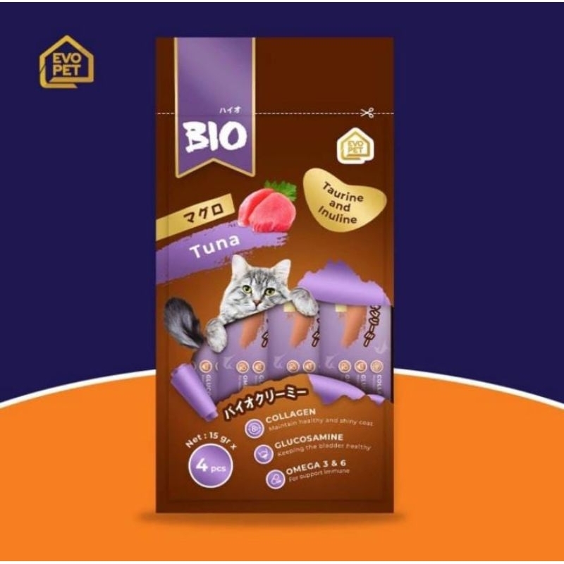 Promo Snack Kucing Bio Liquid isi 4pcs (Tuna)