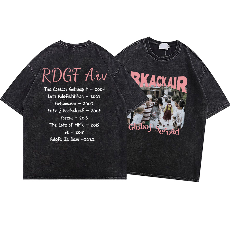 RDGF Kaos Washed OVERSIZE WASHED T-Shirt fashion American retro kaos hitam/A0202