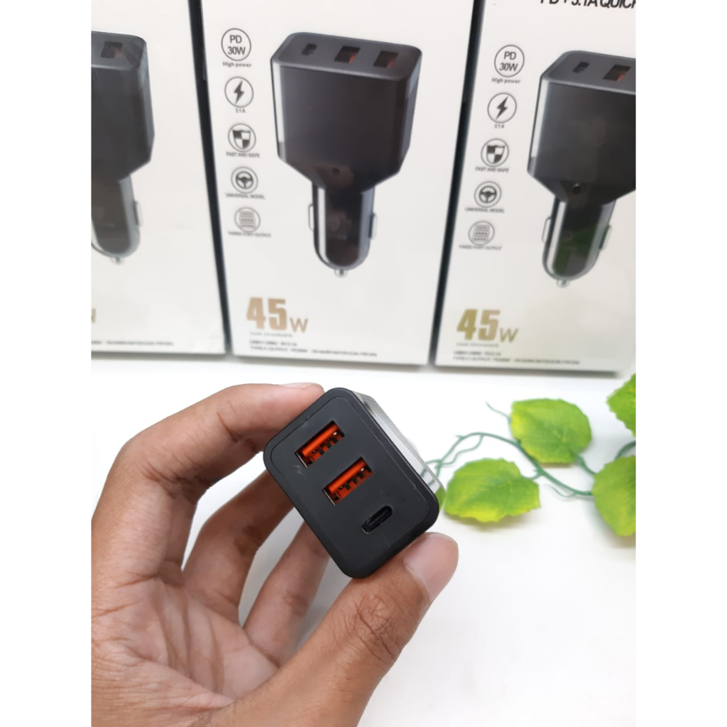 Adapter Mobil Lenyes CA879 45W Car Charger 3.1 PD 30W Fast Charging Power Delivery Adapter Hp Mobil