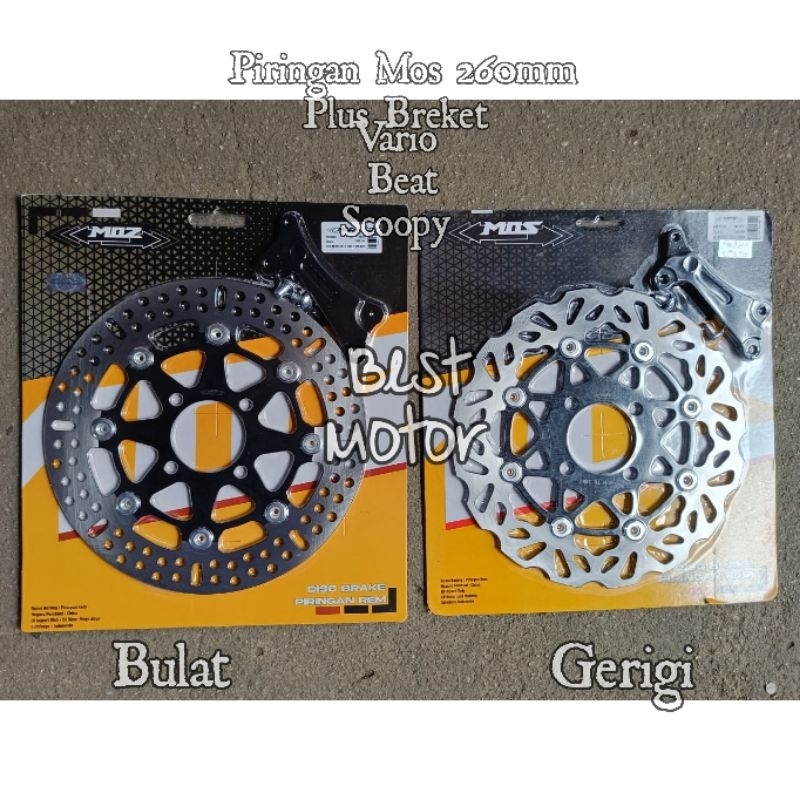 Piringan Cakram Depan MOS Model KTC Beat Vario Scoopy Ukuran 260mm Plus Breket pnp