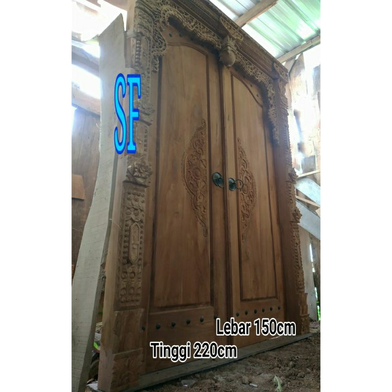 kusen dan pintu ukir  kerajinan furniture kayu jati berkuwalitas asli jepara