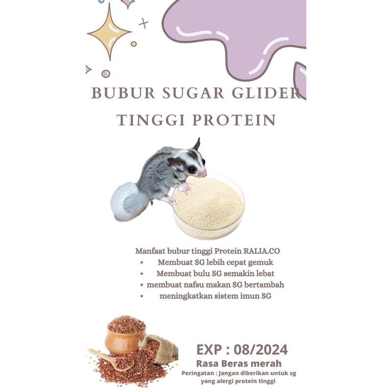 Bubur sugar glider tinggi protein