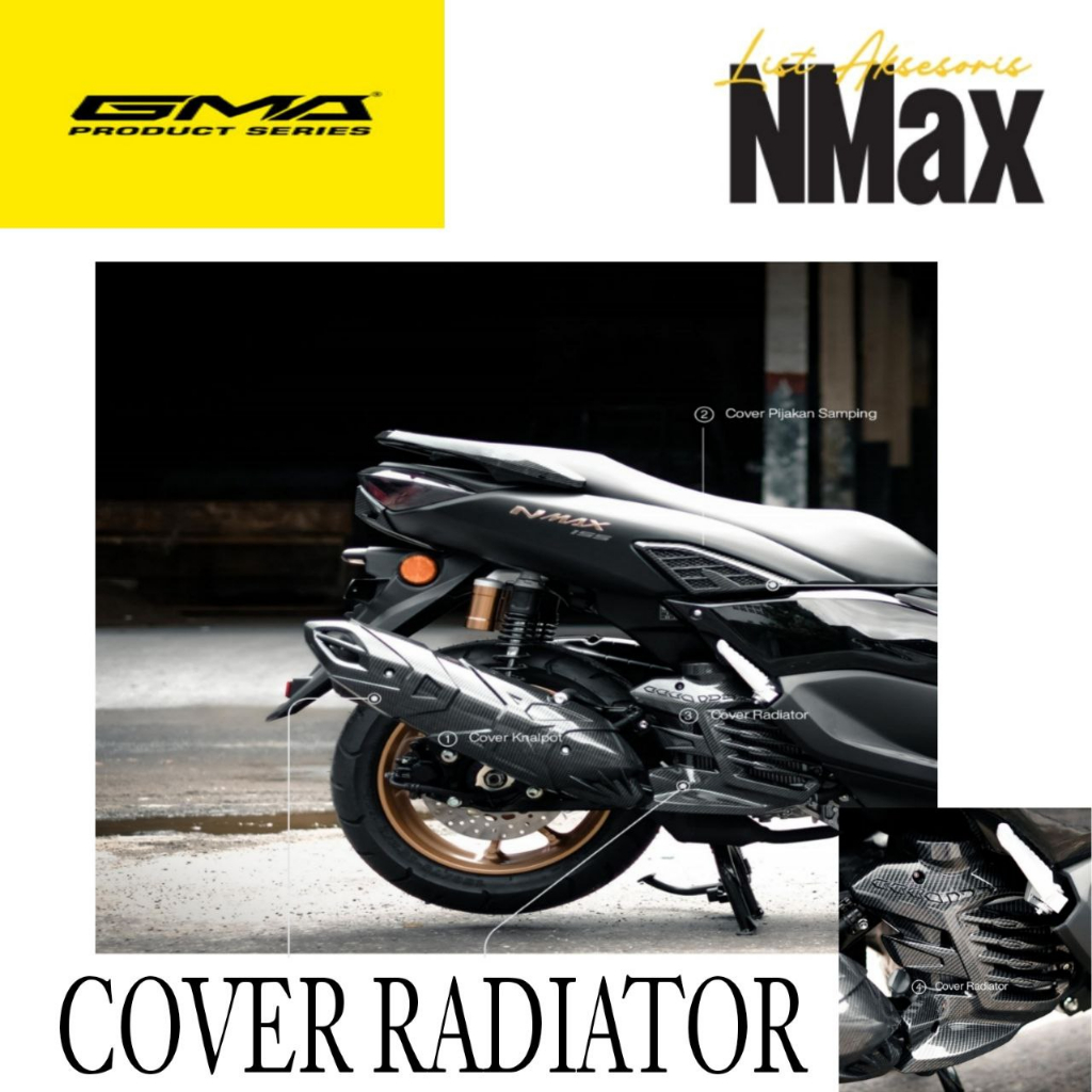 COVER RADIATOR YAMAHA ALL NEW NMAX 2020 2021 2022 CARBON NEMO COVER TUTUP RADIATOR ALL NEW NMAX 2020
