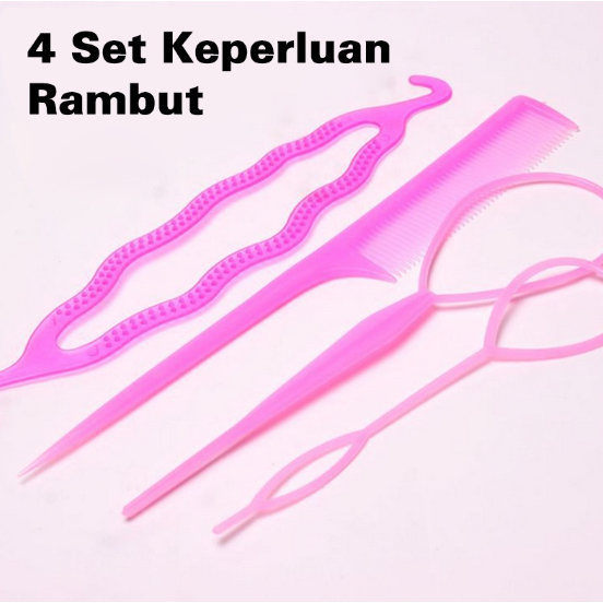 OliveShop ❤️ Set 4 pcs Sisir Penata Penarik Penjepit Sanggul Wanita Anak