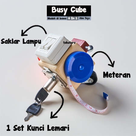 Busy Cube Mainan Anak Edukasi Montessori Sensory Perempuan Laki-laki