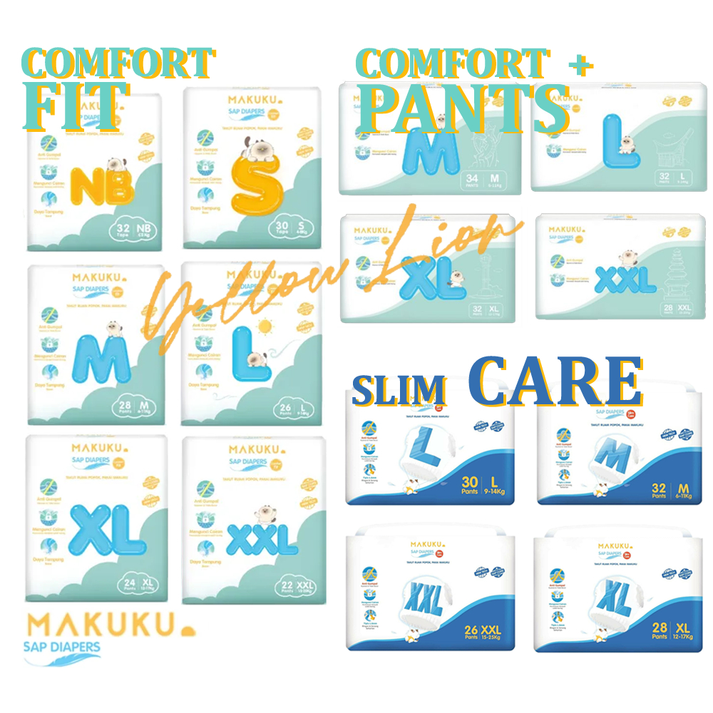 MAKUKU DIAPERS COMFORT FIT PANT [NB32/S30/M28/L26/XL24/XXL22]