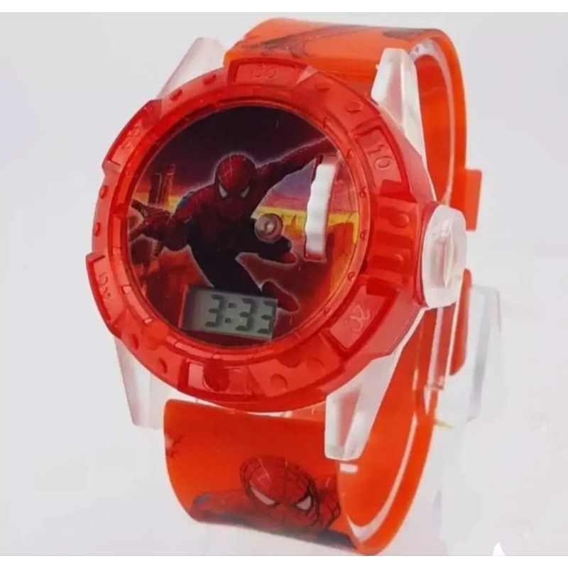 Jam Tangan Anak Laki Laki Murah Lampu Musik  Melodi Laser Karakter Spiderman