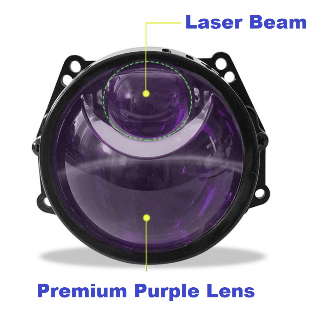 Lensa Lampu LED Laser Projector Projie BiLED 3 Inch Inci Inchi Proyektor Mobil Motor Blue Purple Lens Vinyx P45X