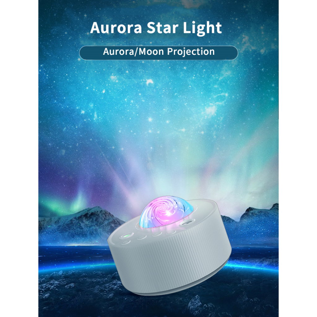 Lampu Tidur Proyektor Galaxy 14 Color Modes with Music 4W - AA-4 - White