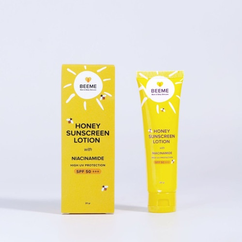 Beeme Honey Sunscreen Lotion with Niacinamide SPF 50+++ 20gr / Suncreen Ibu dan Anak