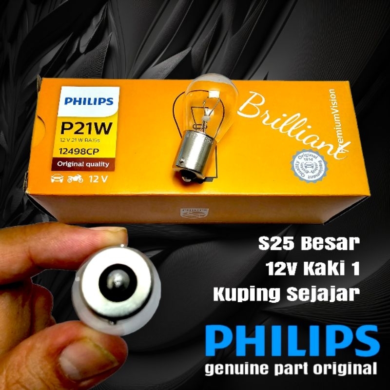 PHILIPS Original Bohlam Halogen S25 Putar - 12v 24v - Sein Stop Atret