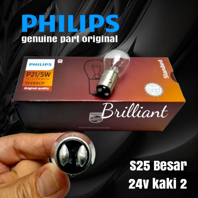 PHILIPS Original Bohlam Halogen S25 Putar - 12v 24v - Sein Stop Atret