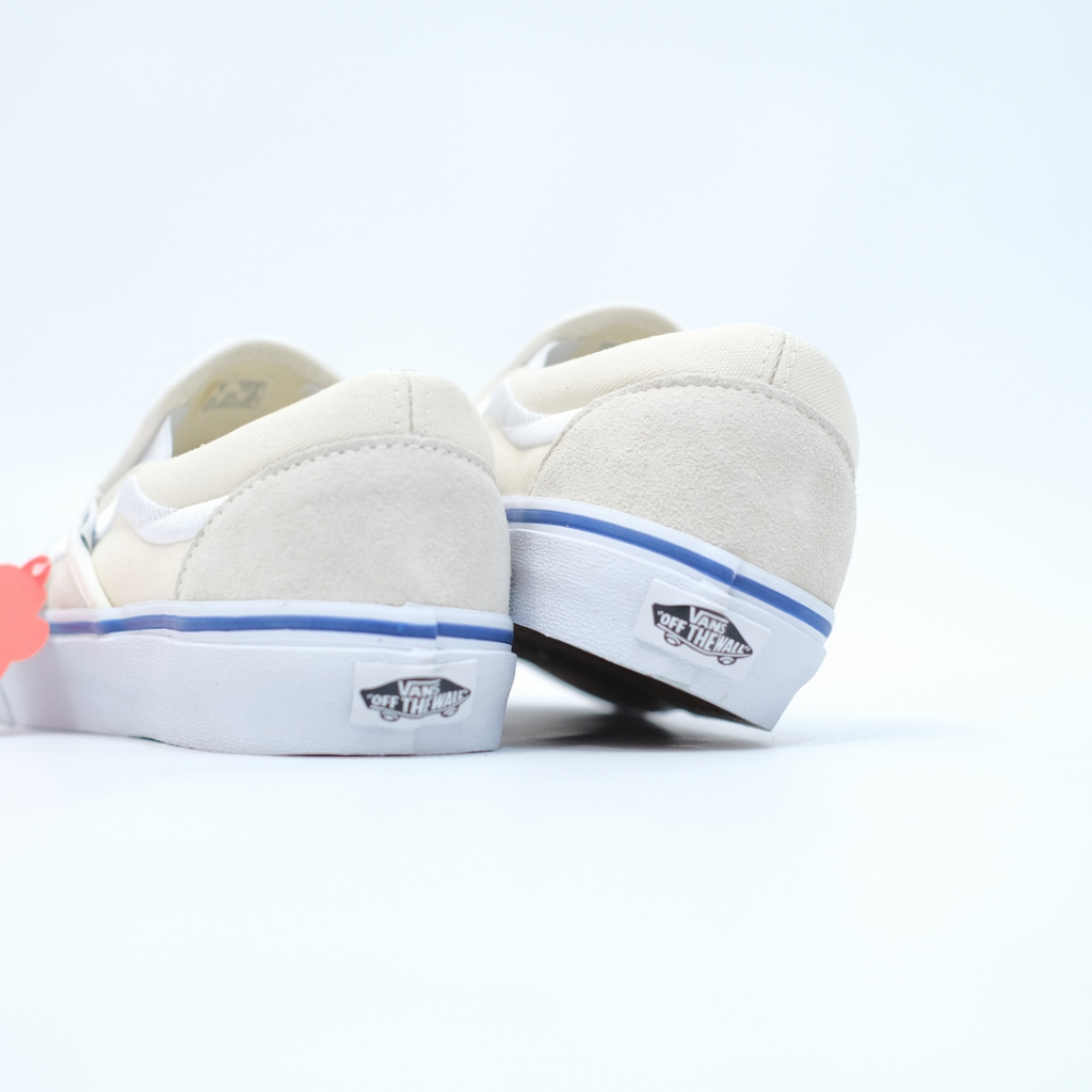 VANS SLIP-ON SIDESTRIPES WHITE ORIGINAL 100%