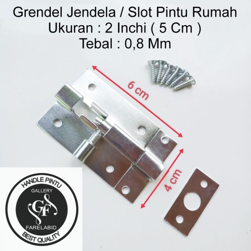 Grendel Plat Pintu Rumah 2 Inchi Slot Jendela 5 Cm