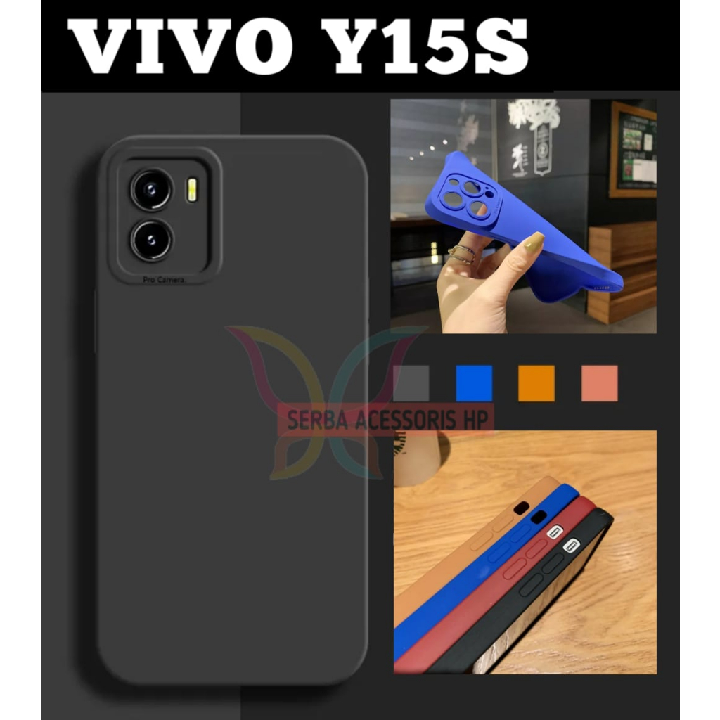 Case Macaron VIVO Y15S Softcase Polos Lembut Pelindung Camera
