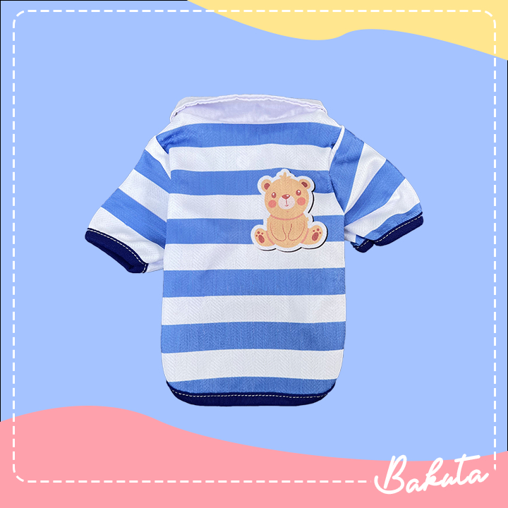 Baju Kucing Edisi Strip Bear Sleeve Baju Kucing Murah untuk Kucing dan anjing / Bisa Pilih Ukuran S-XXL / Baju Kucing Tangerang