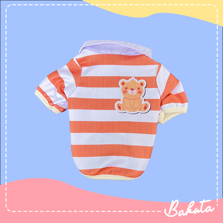 Baju Kucing Edisi Strip Bear Sleeve Baju Kucing Murah untuk Kucing dan anjing / Bisa Pilih Ukuran S-XXL / Baju Kucing Tangerang