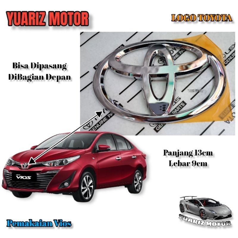 Logo Grill Depan Toyota Vios Original/Emblem Logo Bagasi Belakang Vios Original