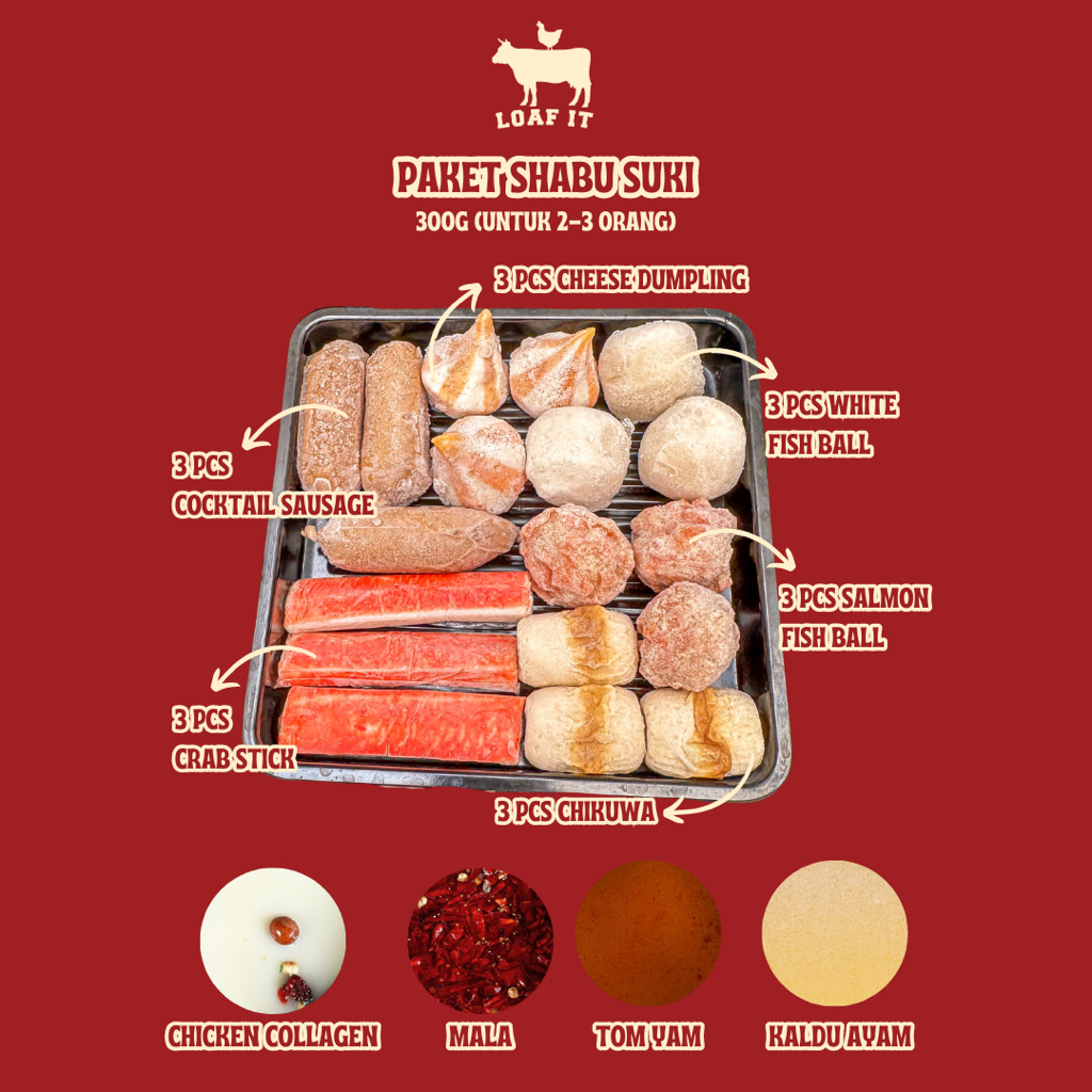 

PAKET STEAMBOAT SHABU SUKI BUMBU TOMYAM MALA COLLAGEN KALDU AYAM