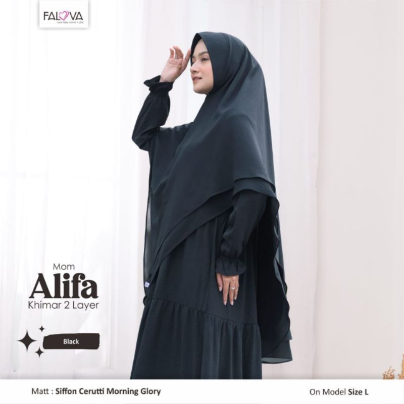 Hijab instan 2 layer Alifa khimar size M-XL ori Falova nyaman dipakai