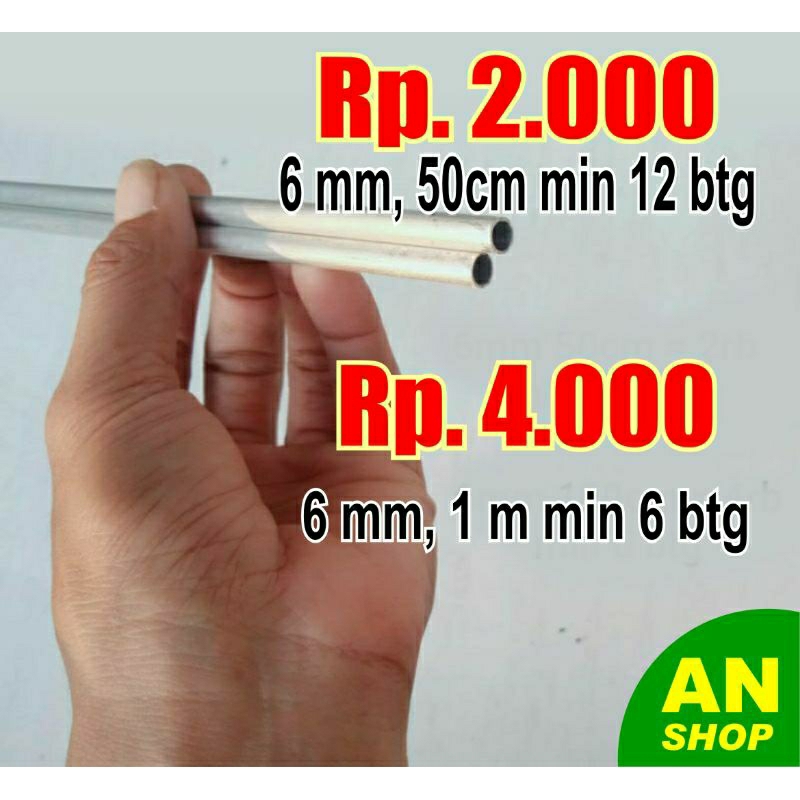 pipa aluminium 6mm
