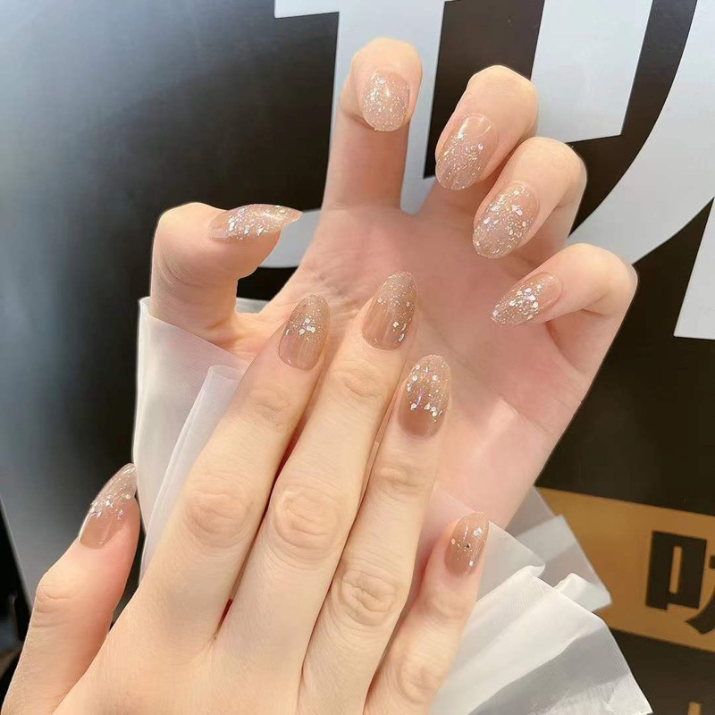 Kuku Palsu 【B36，lem cair】Nikah kuku Wedding False Nailart Pengantin Tanganwa