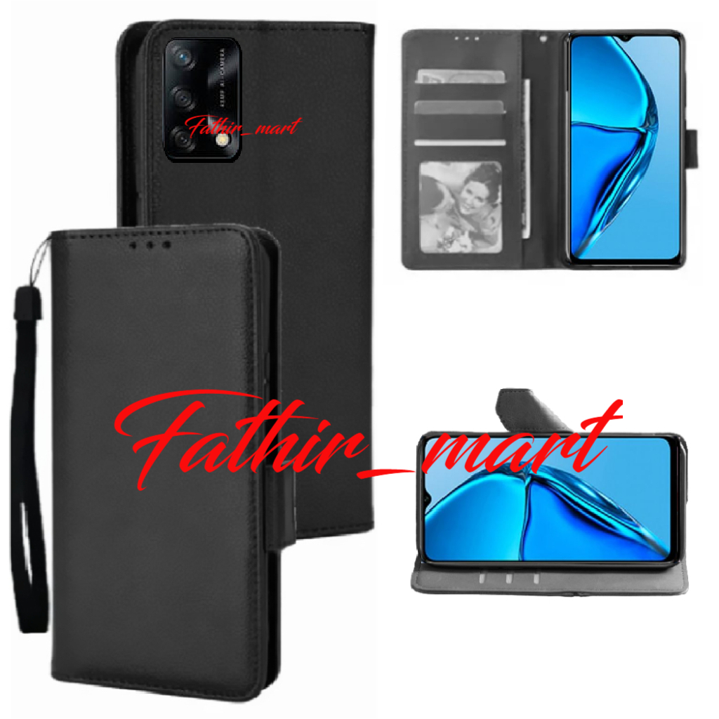 Case Dompet Hp OPPO A74 4G OPPO A95 4G Hard case Leather Flip case Cover Kulit Casing Dompet