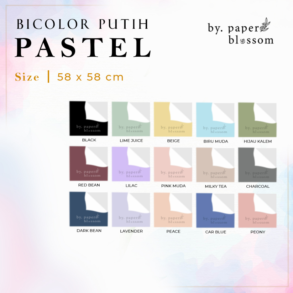 

5 Lembar Flower Wrapping Paper Bi Color Putih Kertas Bunga Bouquet Paper