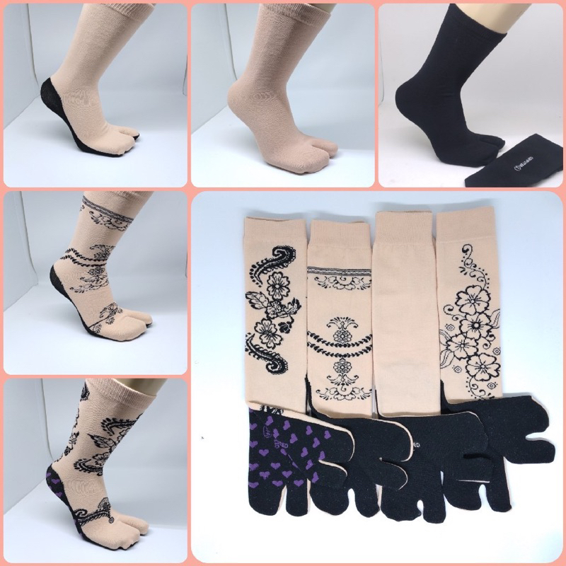 KAOS KAKI MUSLIMAH JEMPOL MOTIF ALAS HITAM Kaos Kaki Wanita Muslimah Termurah