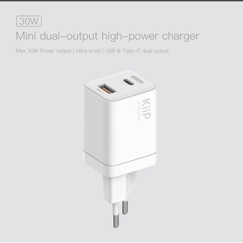 Kiip Wireless C10 Kepala Charger 30w Travel Fast Charger