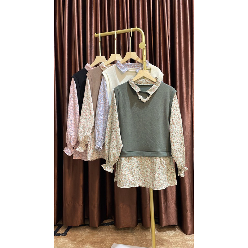 Blouse Knit mix Crinkle import