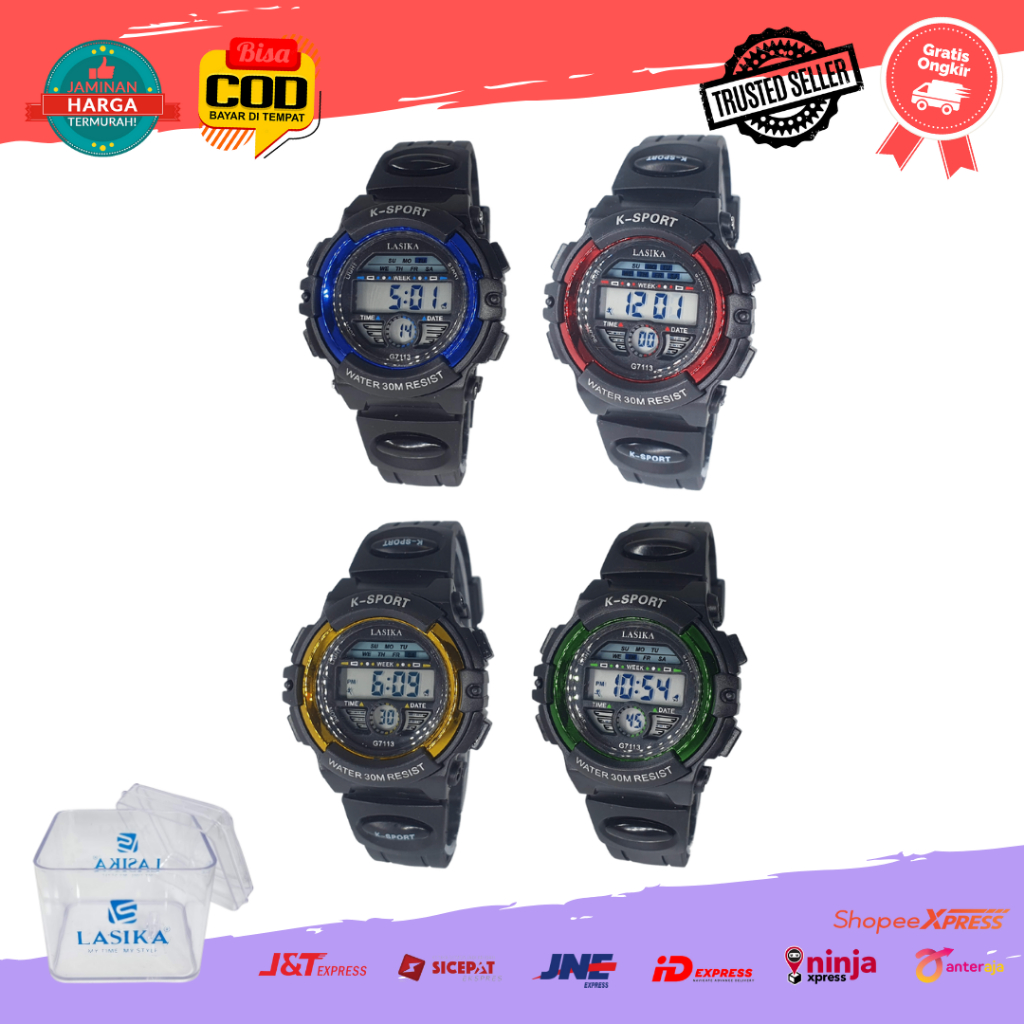 [COD] Jam Tangan Sport Digital Anak Remaja Pria Cowok  Lasika 7113 Kecil Water Resist Anti Air