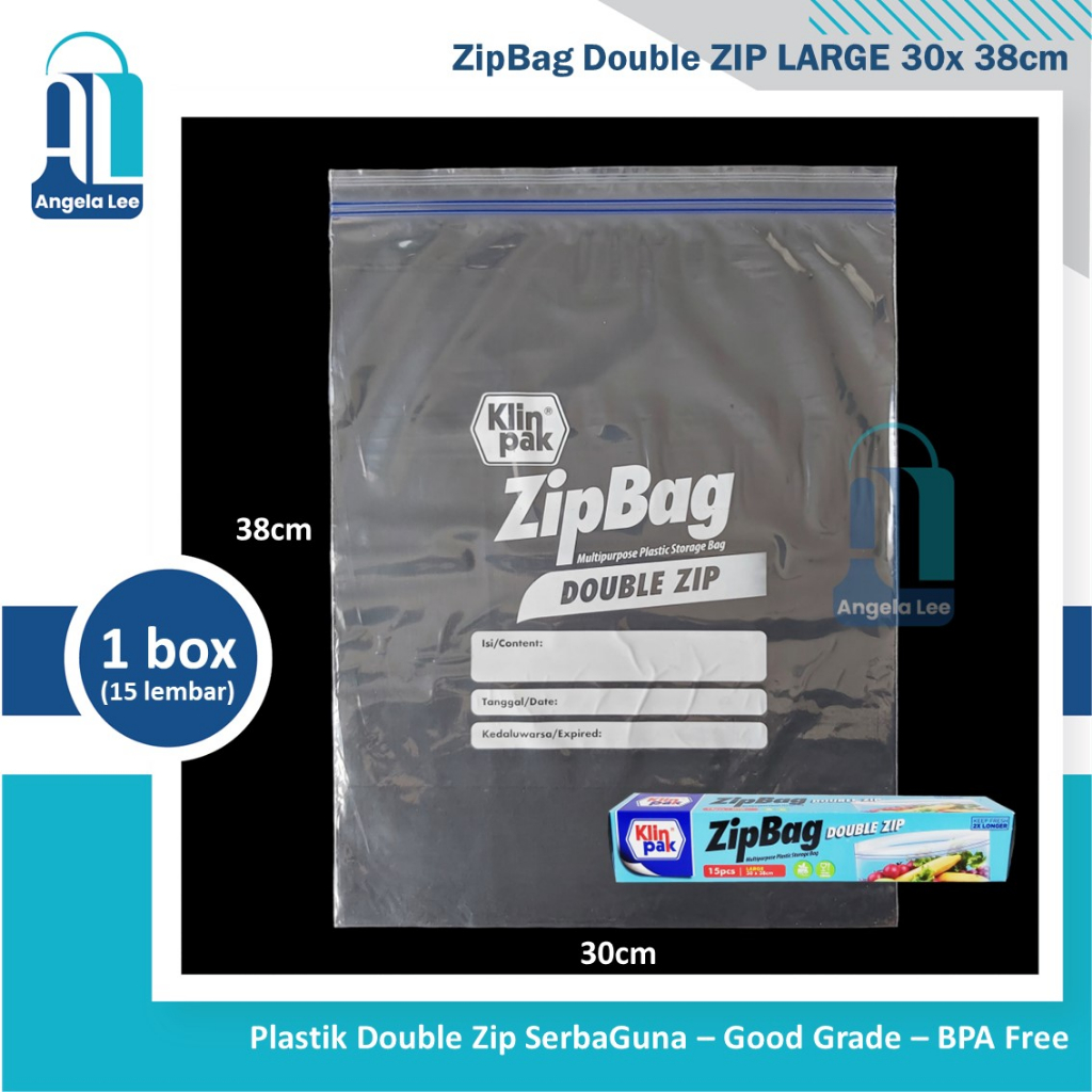 Klinpak ZipBag Double Zip Storage Bag plastik serbaguna reusable Small Large