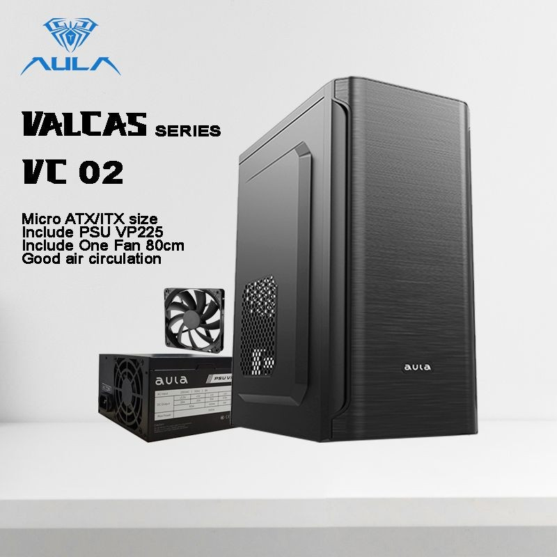 Casing Office PC Aula Valcas VC02 mATX Include PSU 500W + Fan 80cm