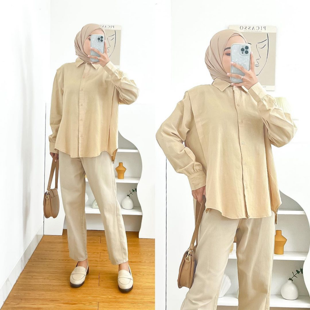 BLOUSE WANITA MELLY BLOUSE BP BAHAN LINEN LD 110 CM PB DEPAN 63 PB BELAKANG 73 CM MELLY BLOUSE BP BAHAN LINEN LD 110 CM PB DEPAN 6 PB BELAKANG 73 CM BLOUSE KOREAN STYLE / KEMEJA OVERSIZE WANITA / BAJU BLOUSE ATASAN WANITA TERBARU 2023