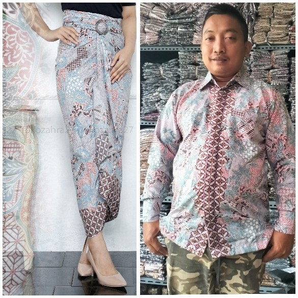 VOL.4 Couple Rok Lilit Kemeja Batik Panjang Kondangan Pasangan